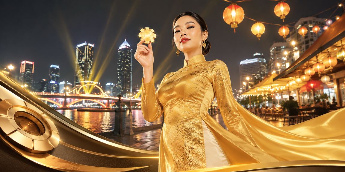 Người dùng VIP trải nghiệm nền tảng cá cược tại Đà Nẵng với trang phục áo dài truyền thống